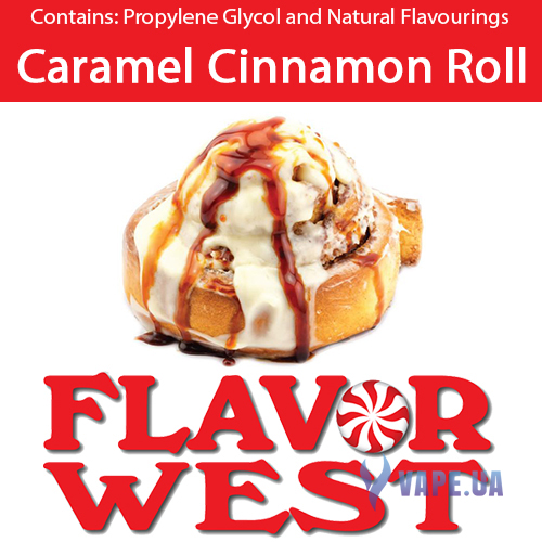 Ароматизатор FlavorWest Caramel Cinnamon Roll (Булочка - карамель с корицей), 10 мл.