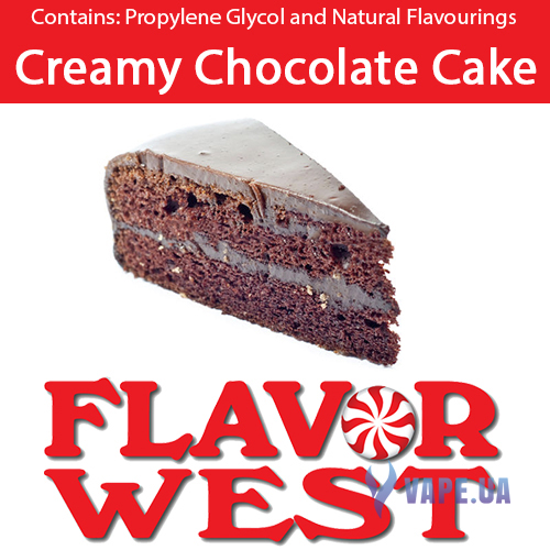 Ароматизатор FlavorWest Creamy Chocolate Cake (Сливочный шоколадный торт), 10 мл.