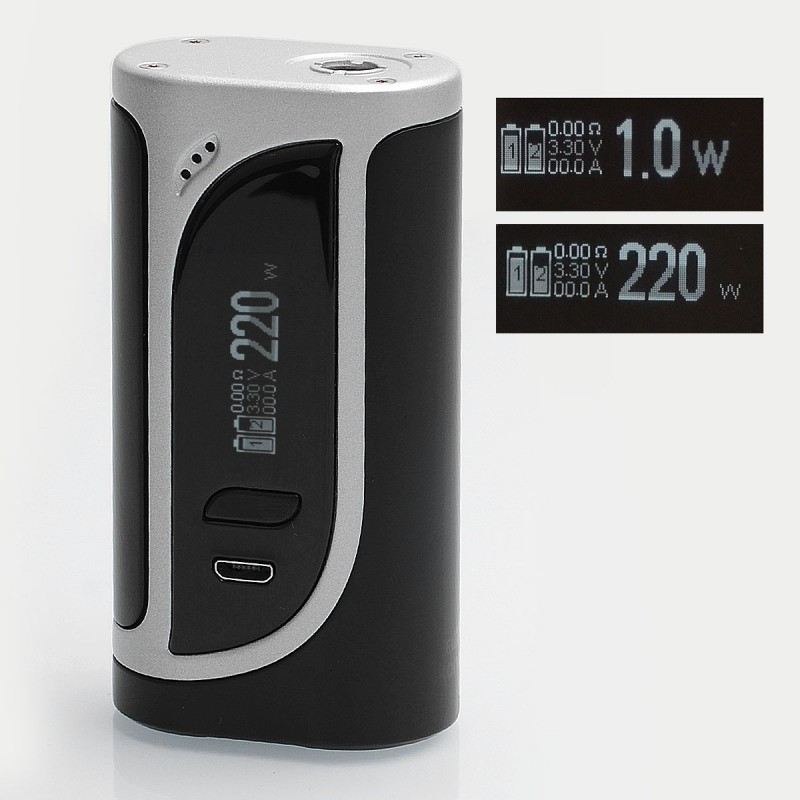 Девайс Eleaf iKonn 220W - Батарейный блок для электронной сигареты. Оригинал Серебристый Черный