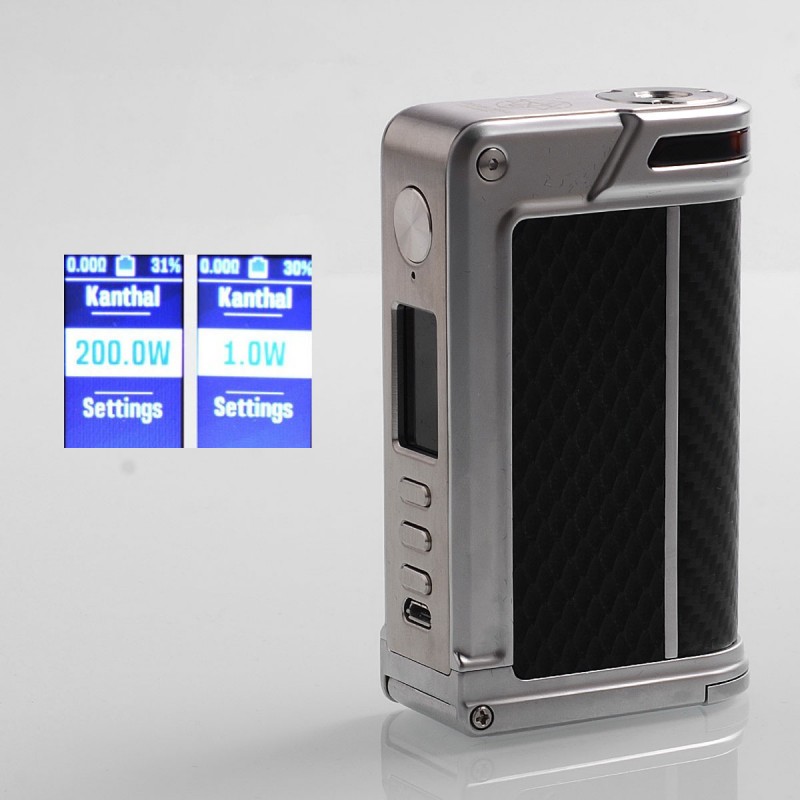 Девайс Lost Vape Paranormal DNA250C TC - Батарейный блок для электронной сигареты. Оригинал Gun Metal, Грушевый+Рваный Карбон