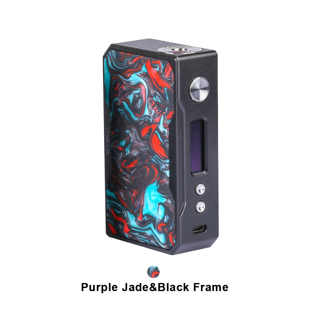 Девайс Voopoo Drag 157W TC, черный корпус - Батарейный блок для электронной сигареты. Оригинал Фиолетовый Нефрит