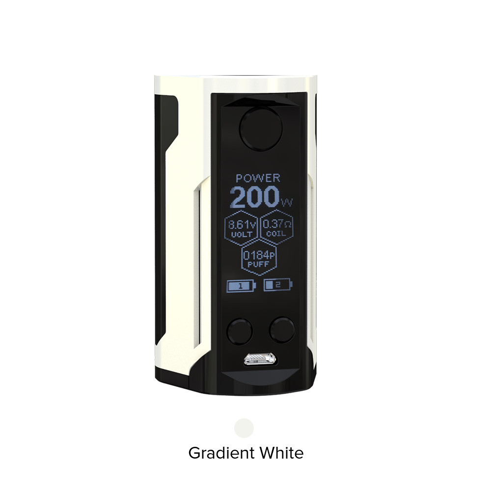 Девайс WISMEC Reuleaux RX GEN3 Dual 230W TC - Батарейный блок для электронной сигареты. Оригинал Градиент Белый