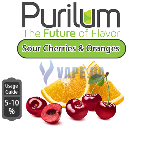 Ароматизатор Purilum - Sour Cherries & Oranges (Кислый апельсиновый сок с оттенком яркой вишни), 100 мл.
