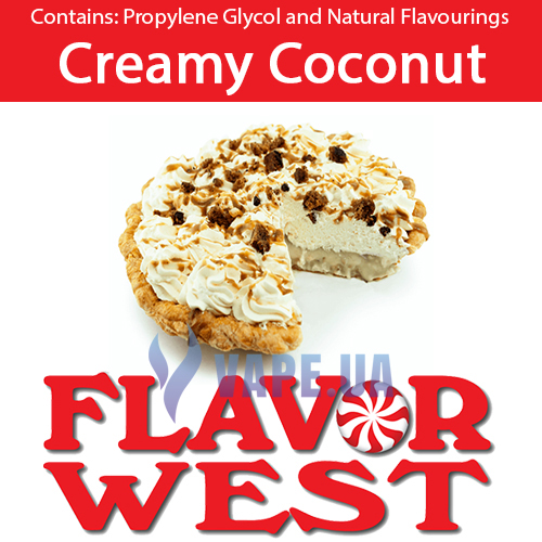 Ароматизатор FlavorWest Creamy Coconut (Кремовый кокос), 10 мл.
