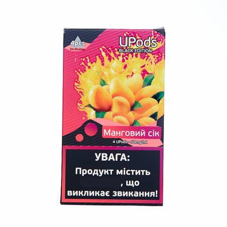 Картриджы Upods Black Edition Cartridge 50 мг 0.7 мл 4 шт Манговый сок