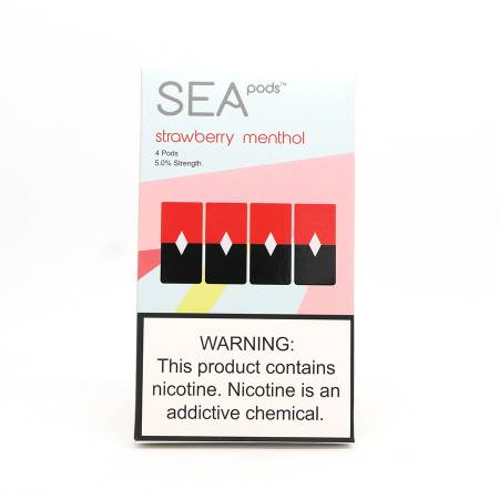 Картриджы SEA Pods Cartridge 50 мг 1 мл Strawberry Menthol (в уп. 4 шт)